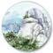 Designart - Mountain Top In The Clouds - Traditional Metal Circle Wall Art